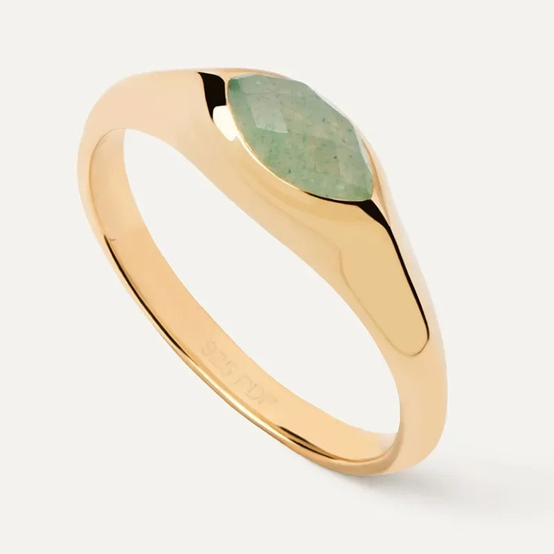 PDPaola Green Nomad Stamp Ring