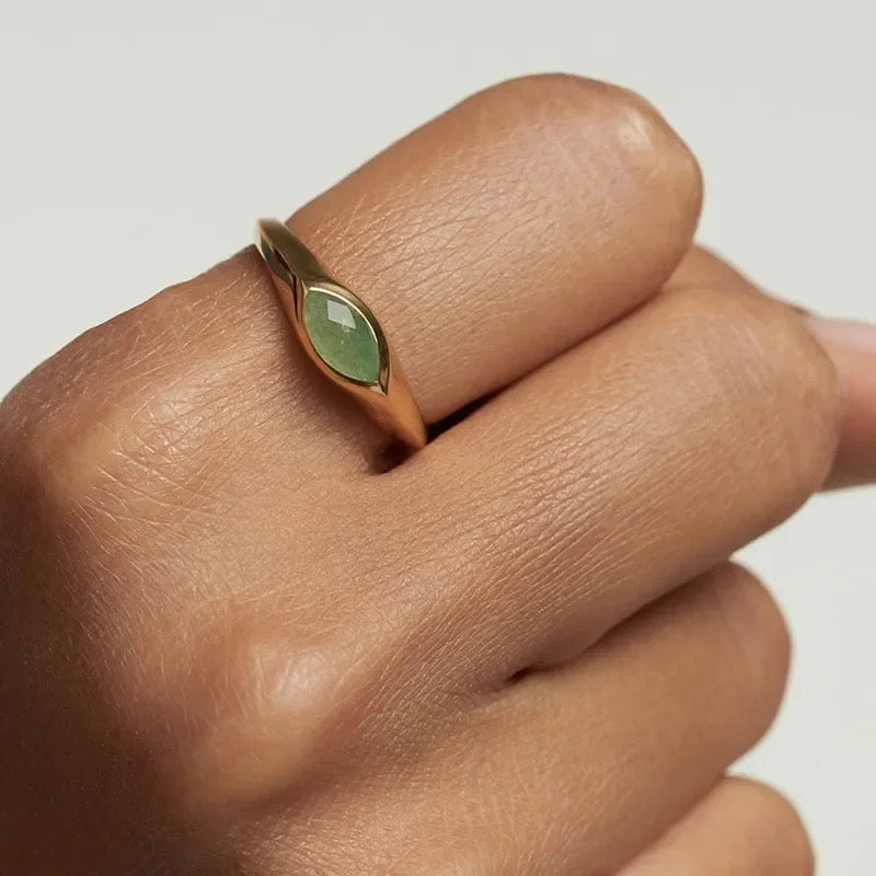PDPaola Green Nomad Stamp Ring