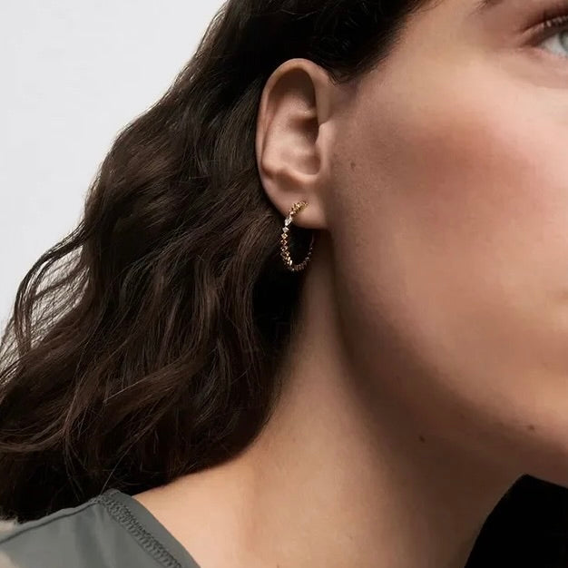 PDPAOLA Lotus Hoop Earrings