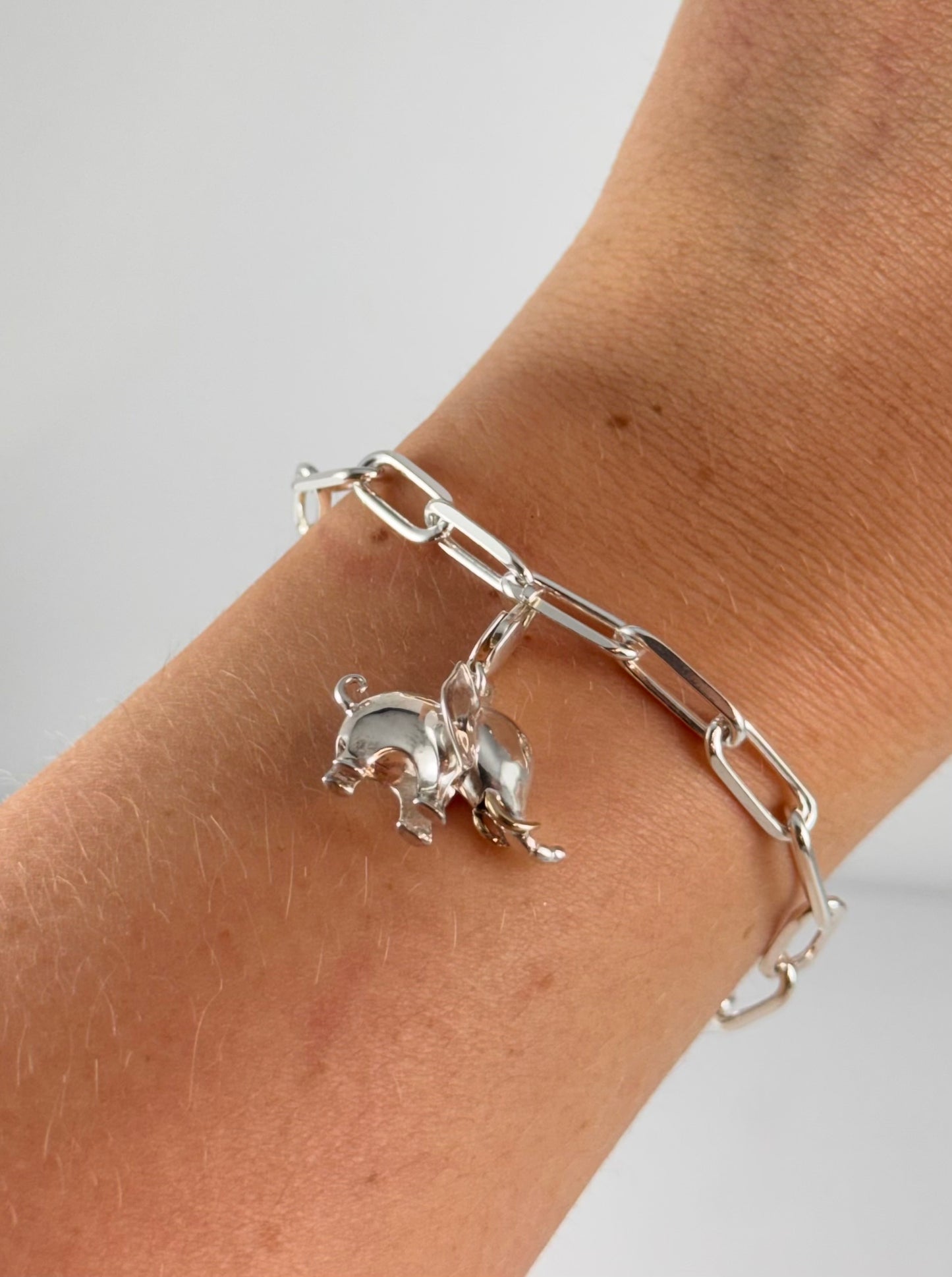 Sølv Charm - Elefant
