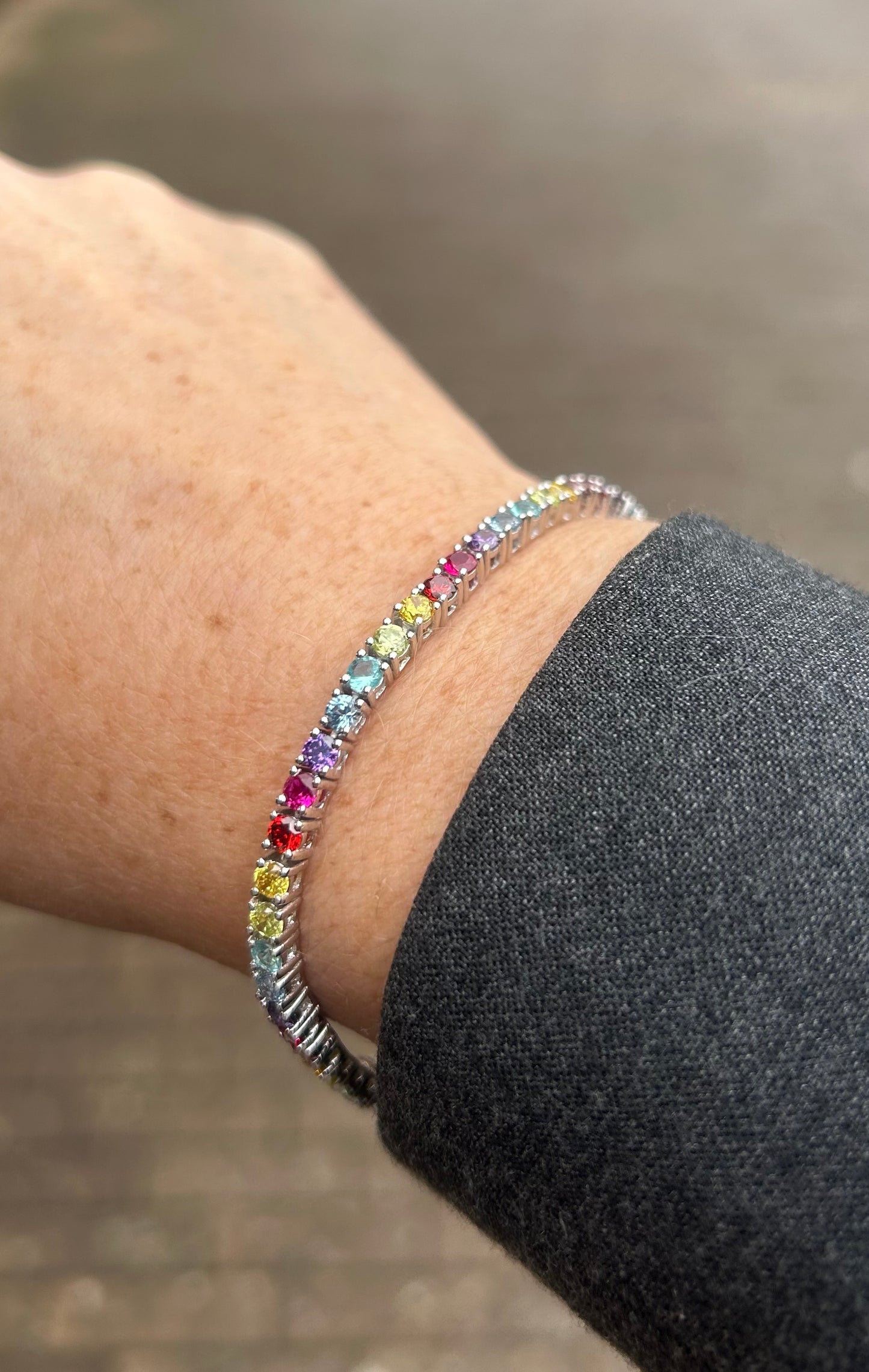 Multicolor armlenke - sølv