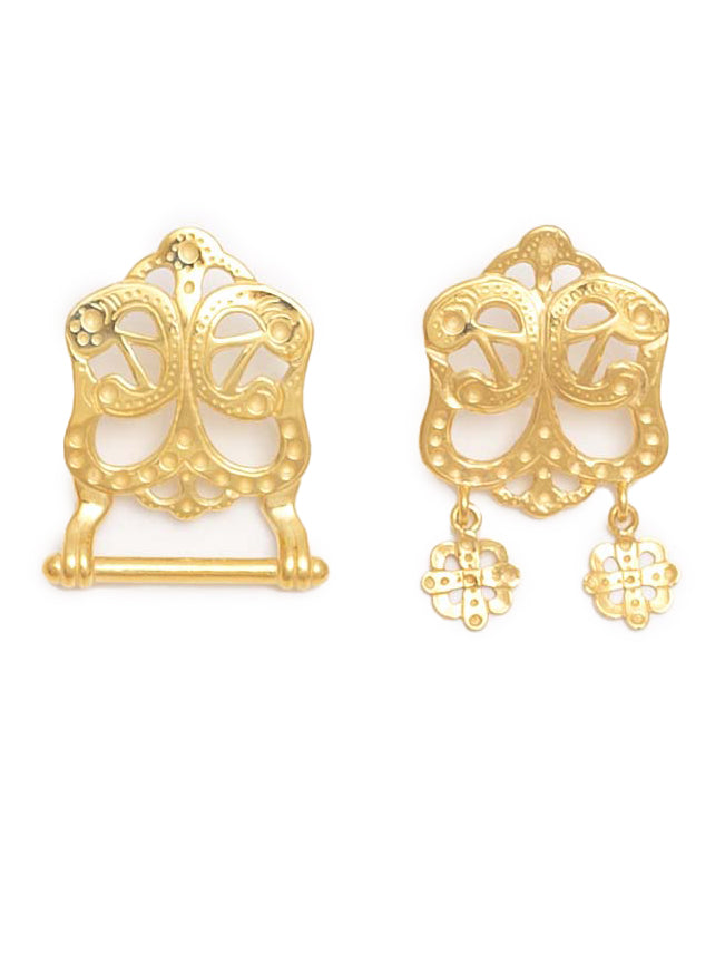 Veskestøl støpt - romeriksmønster - forgylt