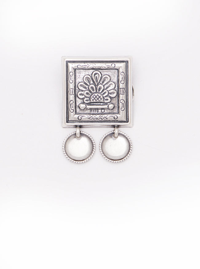 Beltestøl firkantet sølv oksidert