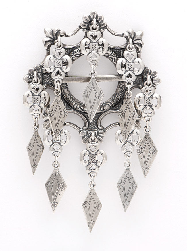 Hovedsølje - rund stor sølv oksidert