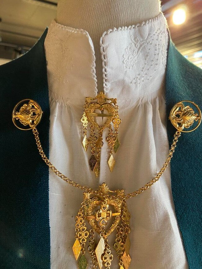 Hjertesølje stor - forgylt