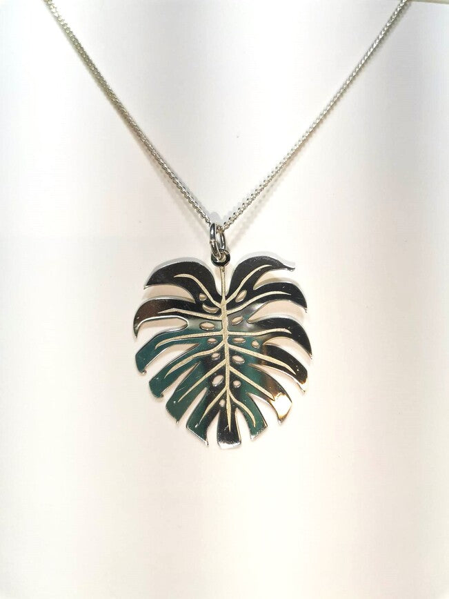 Monstera sølvsmykke