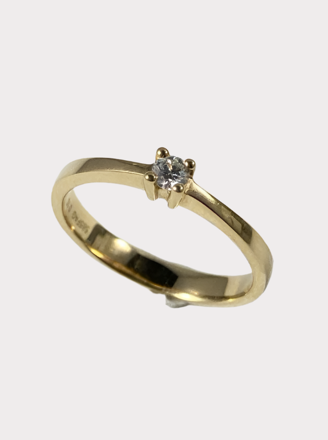 Enstensring - gult gull - 0,10ct G/si