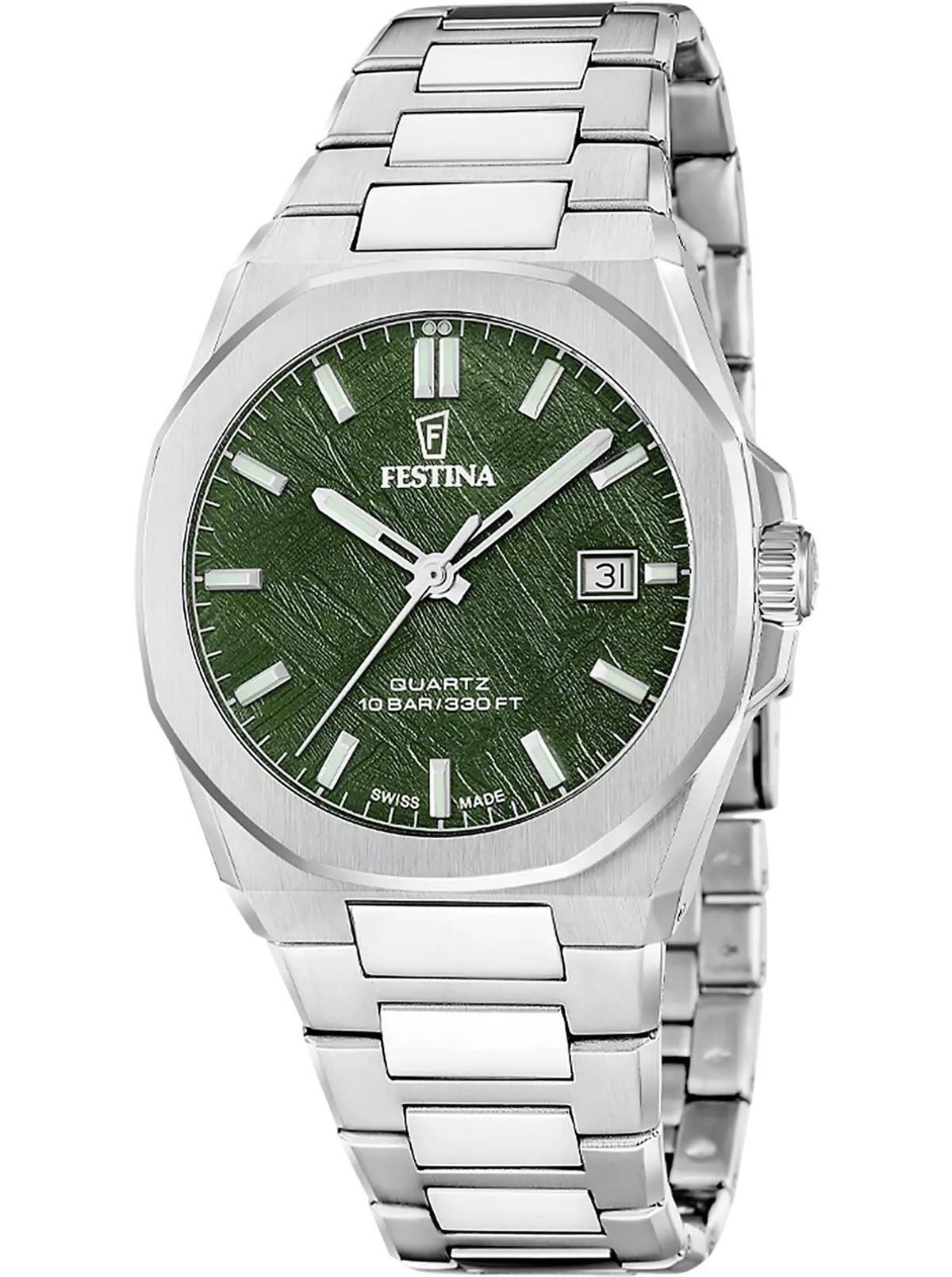 Festina Swiss Made men's green Classic Steel watch F20100/2