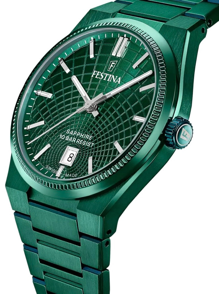 Festina Swiss Made men's green stainless steel watch bracelet F20079/1