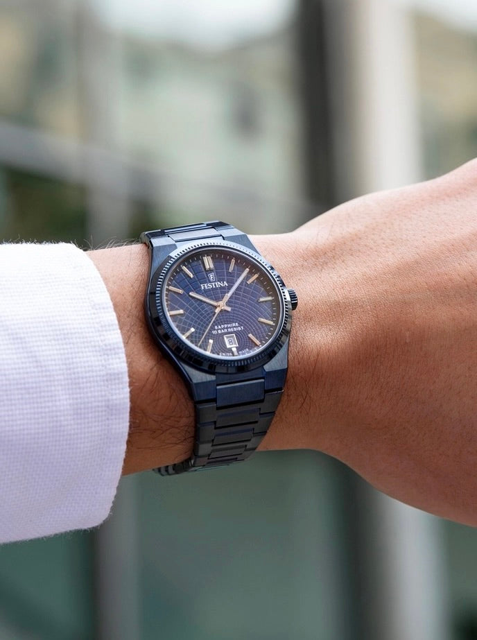 Festina Swiss Made men's blue stainless steel watch bracelet F20078/1