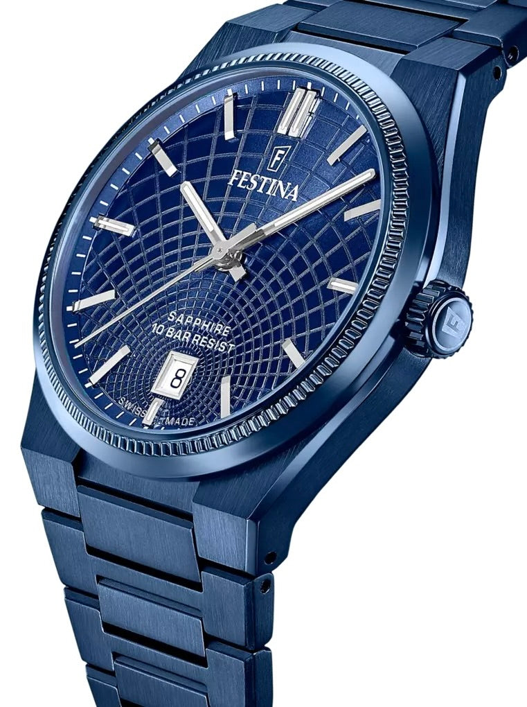 Festina Swiss Made men's blue stainless steel watch bracelet F20078/1