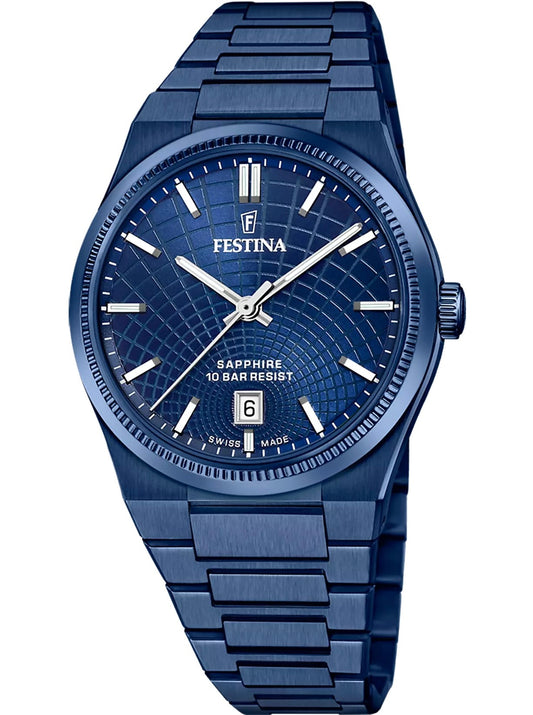 Festina Swiss Made men's blue stainless steel watch bracelet F20078/1