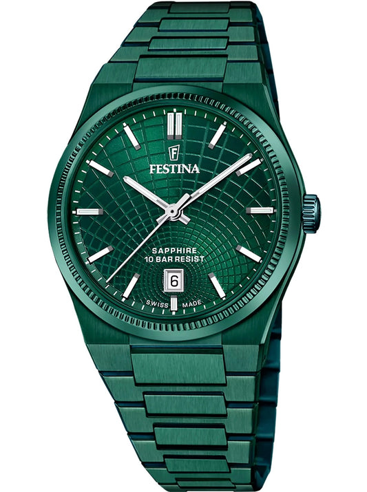 Festina Swiss Made men's green stainless steel watch bracelet F20079/1