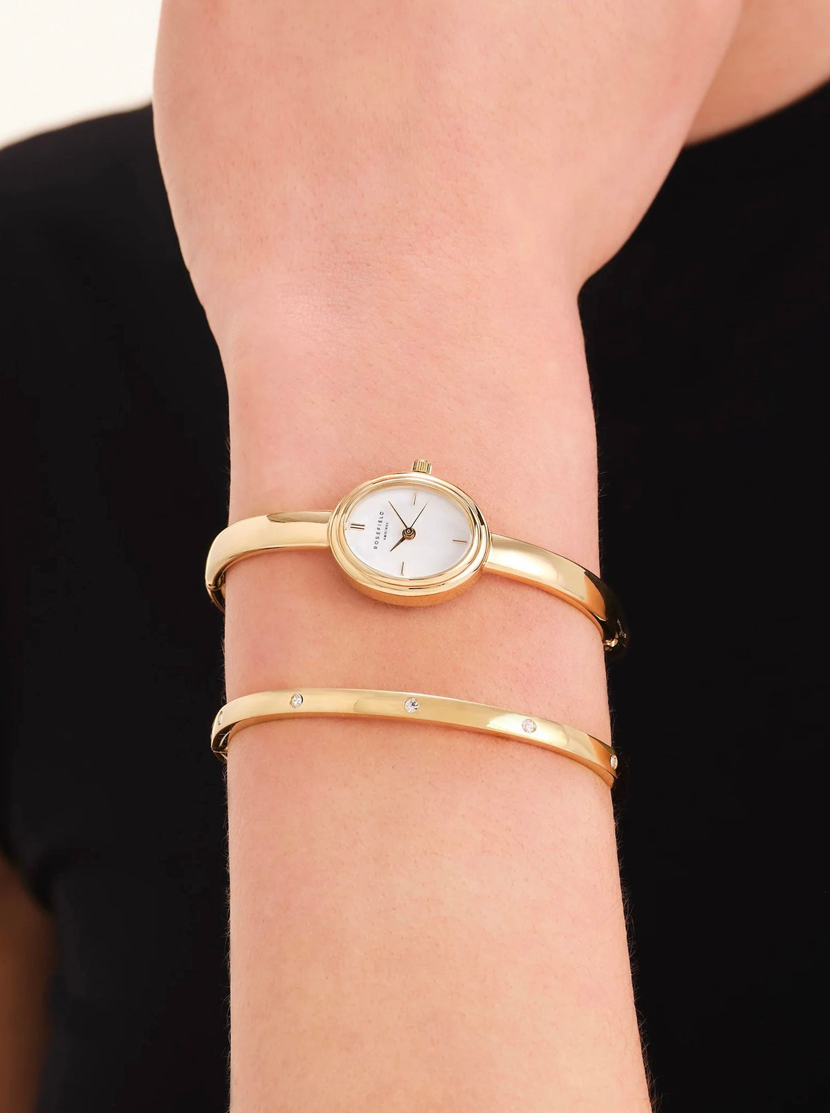 Rosefield gavesett - Bangle dameklokke og armring