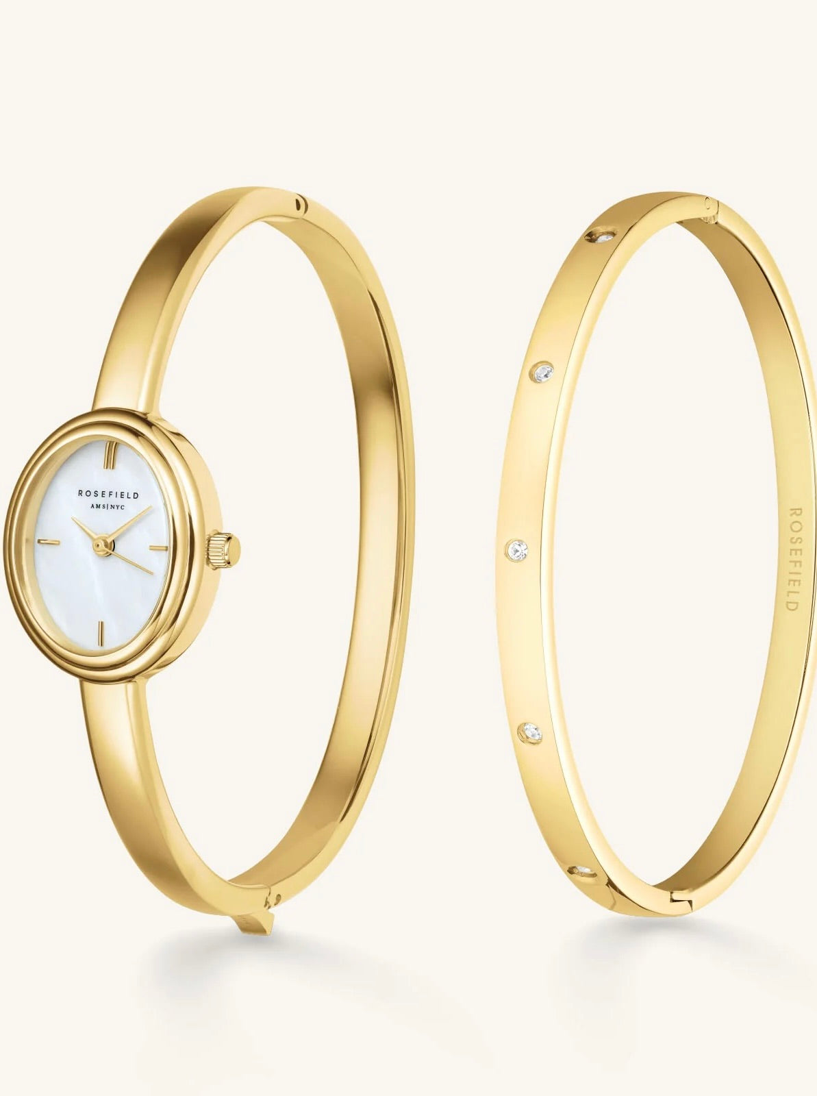 Rosefield gavesett - Bangle dameklokke og armring