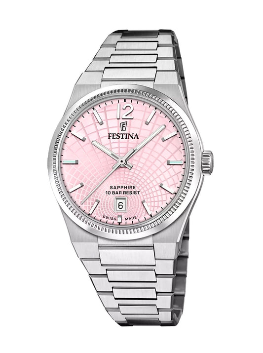 Festina Swiss Made dameklokke - Rivé Pink