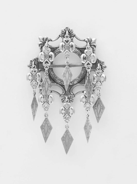 Hovedsølje - rund stor sølv oksidert