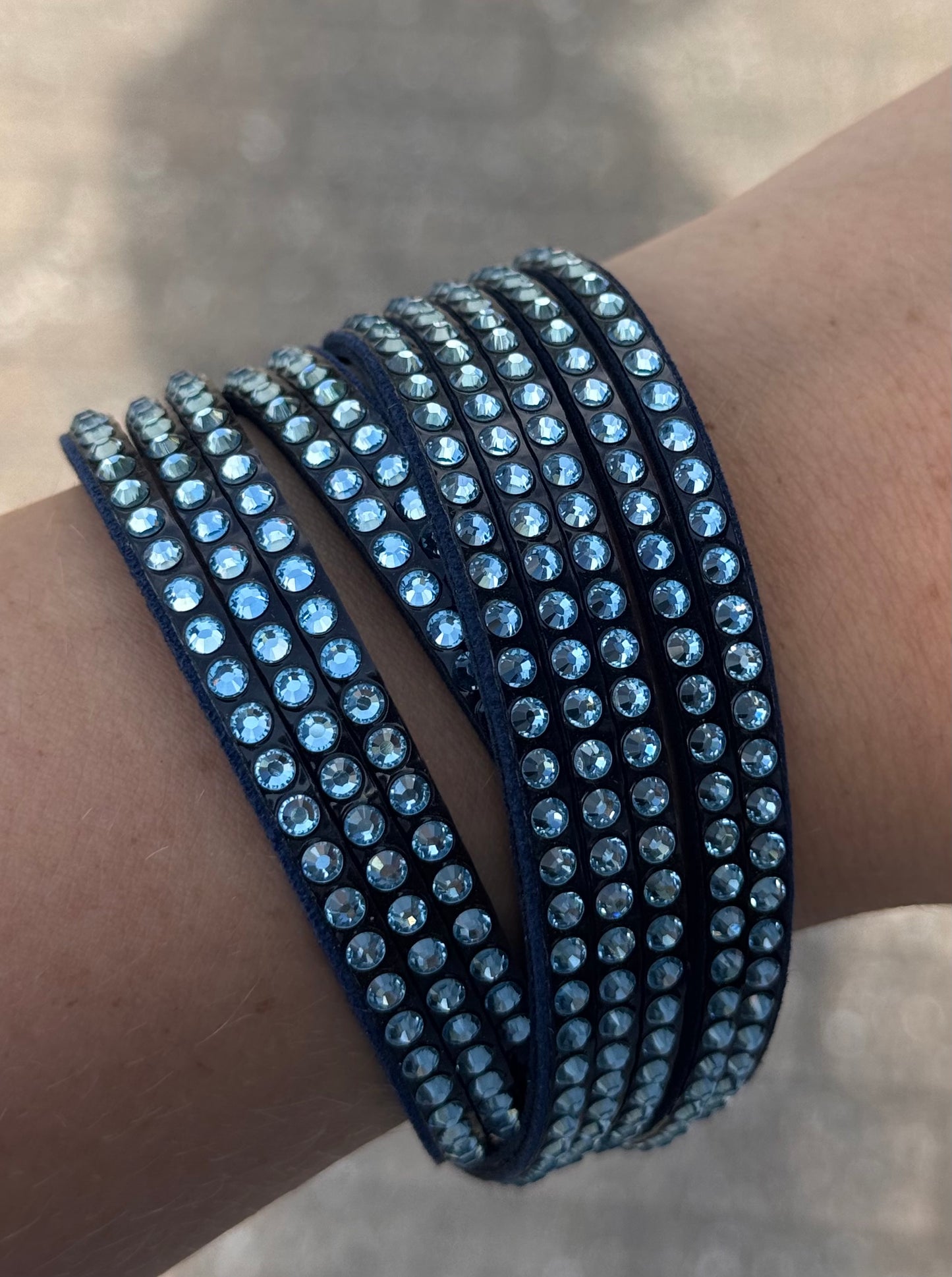 Swarovski Skinn Armbånd - Blå