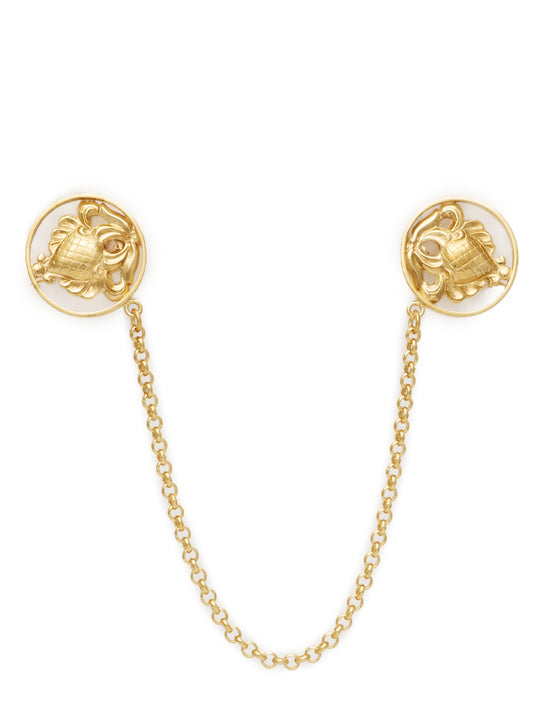 Sjalspenner med lenke - forgylt