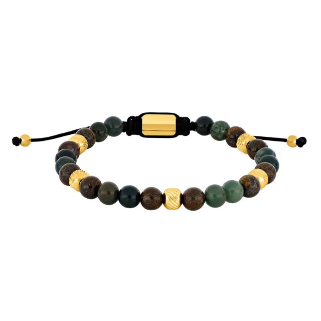 SON of noa armbånd moss agate/ilmenite bronzitite og IP gold