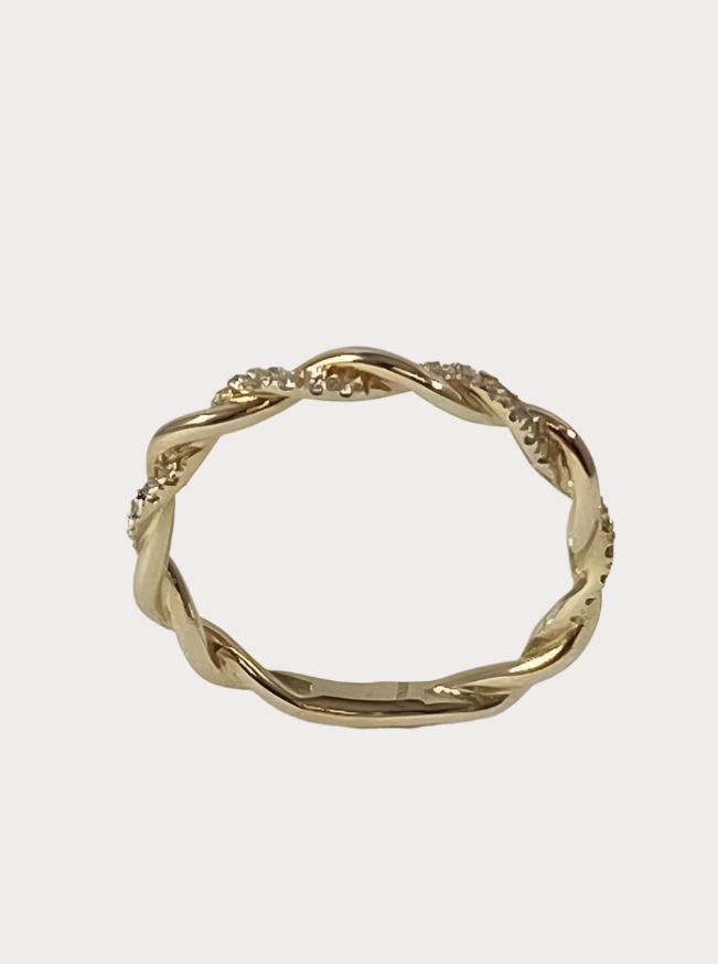 Gullring tvist diamant